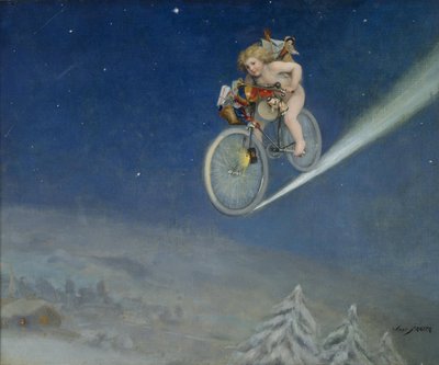 Christmas Delivery par Frappa, Jose (Joseph) (1854-1904), - Olja på duk, 50,5x60,5 - Privat samling av Jose Frappa
