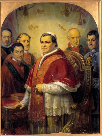 Porträtt av påven Pius IX (1792-1878) Omger hans kardinaler Målning av Jose Galofre y Coma (1819-1877) 1847 Sön. 1,43x1,08 m av Jose Galofre Y Coma