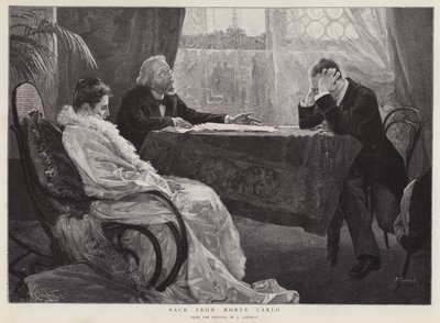 Tillbaka från Monte Carlo (litho) av Jose Garnelo y Alda