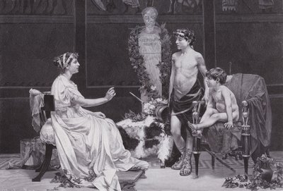 Cornelia, Gracchis moder (litho) av Jose Garnelo y Alda