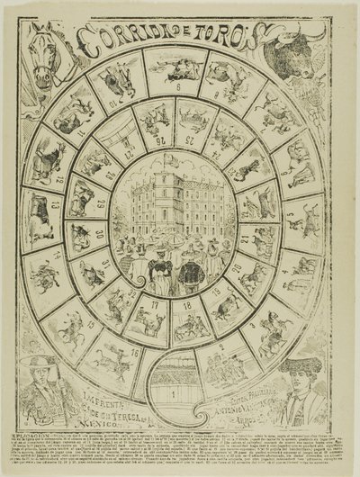 Tärningsspel vid tjurfäktning av José Guadalupe Posada