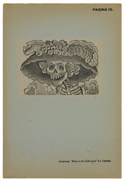 Calavera de la Catrina, ca 1910, tryckt 1943 (foto-relief etsning med gravyr) av José Guadalupe Posada