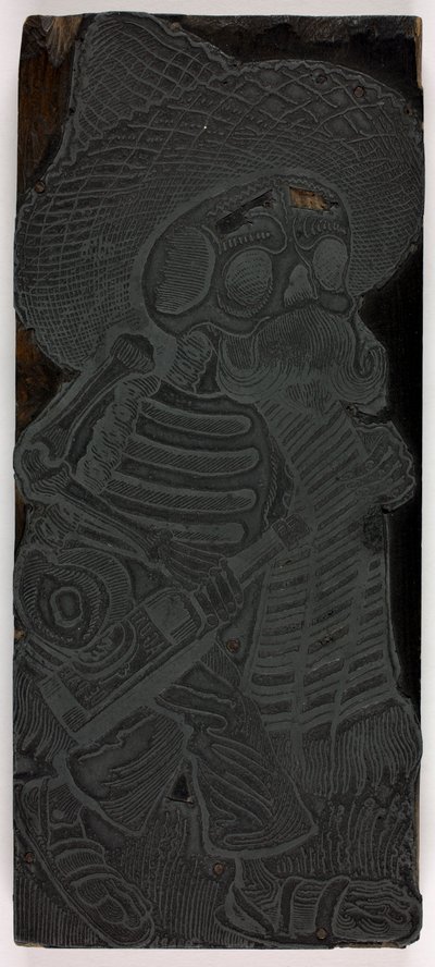 Tryckblock för Massornas Calavera, nr 2 av José Guadalupe Posada