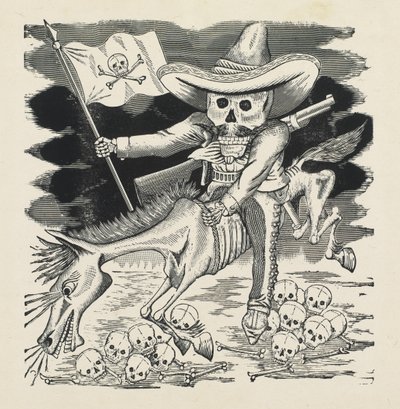 The Great Skull of Emiliano Zapata, c.1911-16, tryckt 1930 (foto-relief etsning med gravyr) av José Guadalupe Posada