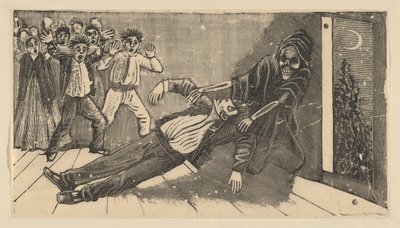 Don Juan Manuels spöke visar sig för Pachita la Alfajorera av José Guadalupe Posada