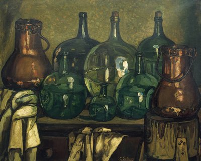GUTIERREZ SOLANA, Jose (1886-1945). Stilleben med flaska. 1927. Samtida konst. Olja på duk. Privat samling av Jose Gutierrez Solana