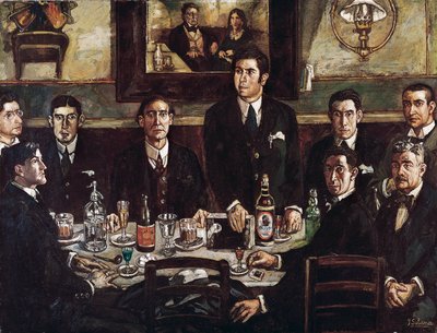 Sammankomsten på Café de Pombo av Jose Gutierrez Solana