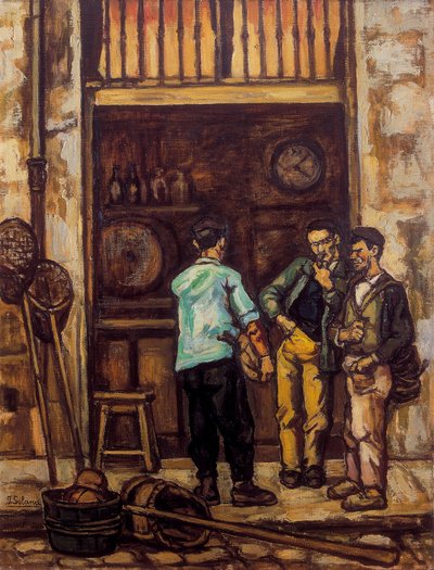 Tavernan i Santander (Spanien) 1944-1945 (olja på duk) av Jose Gutierrez Solana
