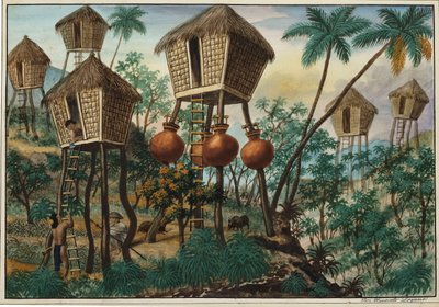 Manila och dess omgivningar: Huts of the Mountain Indians av Jose Honorato Lozano