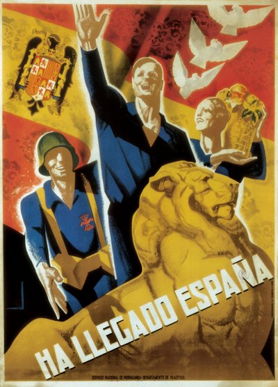Spanska inbördeskriget (1936-1939): Spanien har anlänt, ca. 1936-39 (affisch) av Jose Morell
