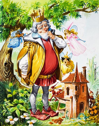 Kings with Fairies (gouache på papper) av Jose Ortiz