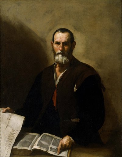 Filosofen Crates of Thebe, 1636 av Jusepe de Ribera