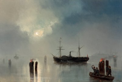 Nattfärd i lagunen av Josef Carl Berthold Püttner