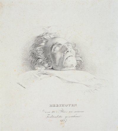 Ludwig van Beethoven (1770-1827) på sin dödsbädd, 28 mars 1827 av Josef Danhauser