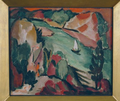 Flodlandskap ... (olja på duk) av Josef Eberz
