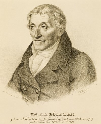 Porträtt av Emanuel-Aloys Forster (1748-1823), kompositör och lärare i kontrapunkt (litografi) av Josef Eduard Teltscher