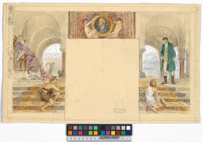Alpernas kung och människohataren (utkast till Ferdinand Raimund-cykeln "Alpernas kung och människohataren" på Kogl slott, Attergau) av Josef Engelhart