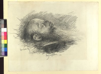 Ludwig Anzengruber på dödsbädden av Josef Engelhart