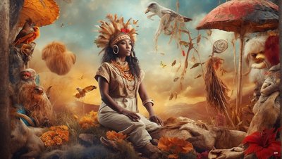 Dreamcore_drömliknande_scene-Aboriginer_04 av Josef Johann Michel
