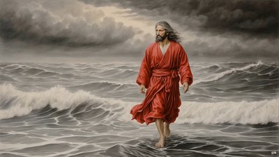 Jesus_går_över_sjön_02_E av Josef Johann Michel