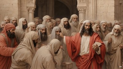 Jesus_driv ut köpmännen ur templet_01 av Josef Johann Michel