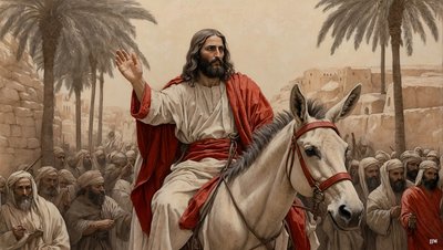 Jesus_inträder_i_Jerusalem_03 av Josef Johann Michel