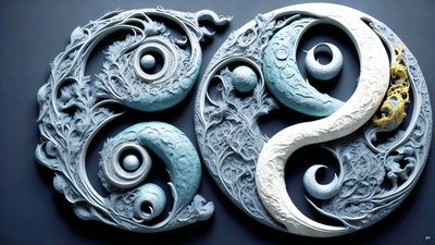 enkaustisk Feng Shui-koncept av YIN OCH YANG _02 av Josef Johann Michel