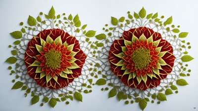 mandala: hibiskus-blommaelement_01 av Josef Johann Michel