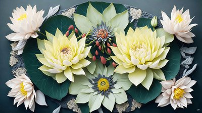 mandala: näckrosor elements_02 av Josef Johann Michel