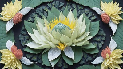 mandala: näckrosor elements_04 av Josef Johann Michel