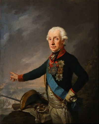 Porträtt av fältmarskalk generalissimo prins Alexander Suvorov 1729–1800, 1799 av Josef Kreuzinger