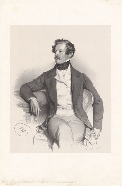 Alexander friherre von Bach (1813-1893), jurist, politiker av Josef Kriehuber