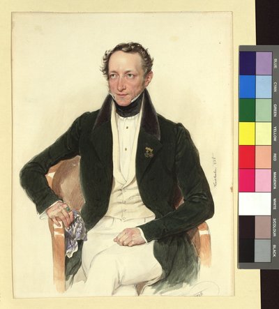 Porträtt av poeten och teaterdirektören Johann Ludwig Deinhardstein av Josef Kriehuber