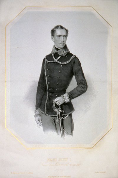 Franz Josef I. s. a. Litografi av Josef Kriehuber