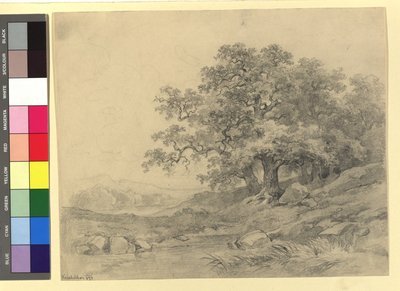 Landskapsstudie av Josef Kriehuber