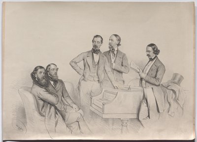 Österrikiska tonsättare; Heinrich Proch, Franz von Suppé, Karl Binder, Anton Emil Titl, Anton Maria Storch av Josef Kriehuber
