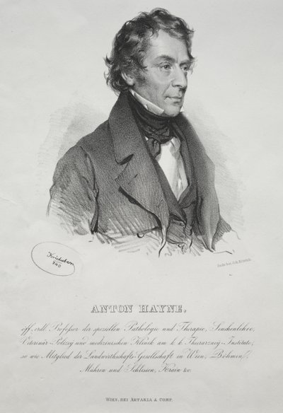 Porträtt av Dr Anton Hayne av Josef Kriehuber
