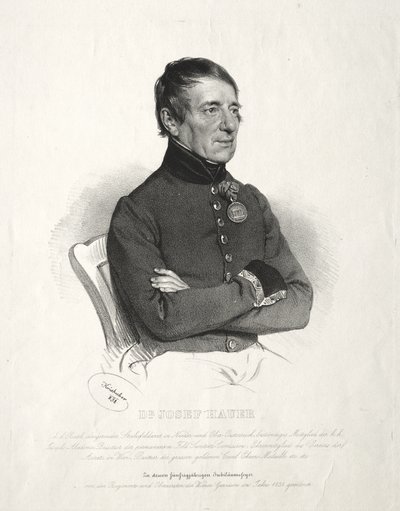 Porträtt av Dr. Jospeh Hauer av Josef Kriehuber