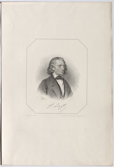 Porträtt av Franz Liszt 1811-1886, 1856. av Josef Kriehuber