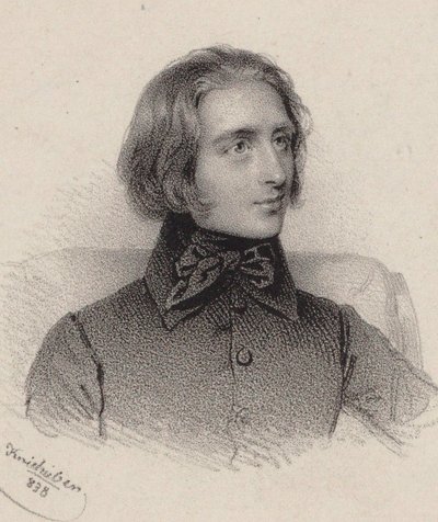 Porträtt av kompositören Franz Liszt 1811-1886, 1838. av Josef Kriehuber
