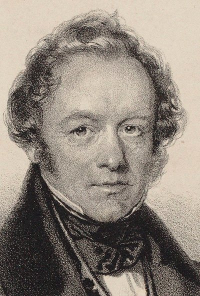 Porträtt av kompositören Peter Joseph von Lindpaintner 1791-1856, ca. 1830. av Josef Kriehuber