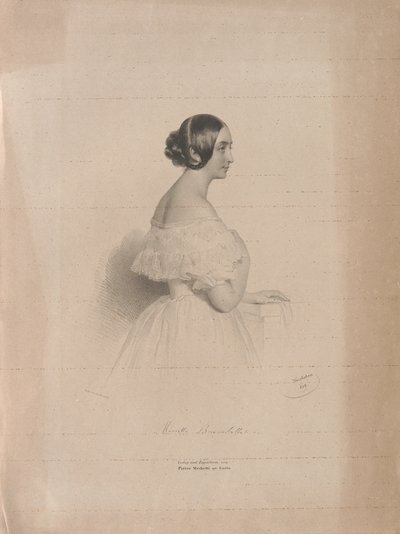Porträtt av operasångerskan Marietta Brambilla 1807-1875, 1839. av Josef Kriehuber