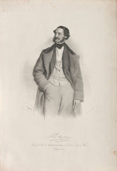Porträtt av dansaren, koreografen och balettmästaren Paul Taglioni 1808-1884, 1856. av Josef Kriehuber