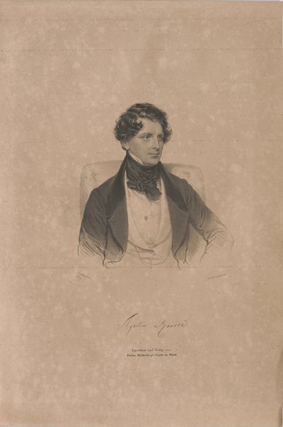 Porträtt av operasångaren Agostino Rovere 1804-1865, 1839. av Josef Kriehuber