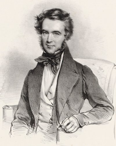 Porträtt av violinisten och kompositören Karol Lipiski 1790-1861, 1837. av Josef Kriehuber