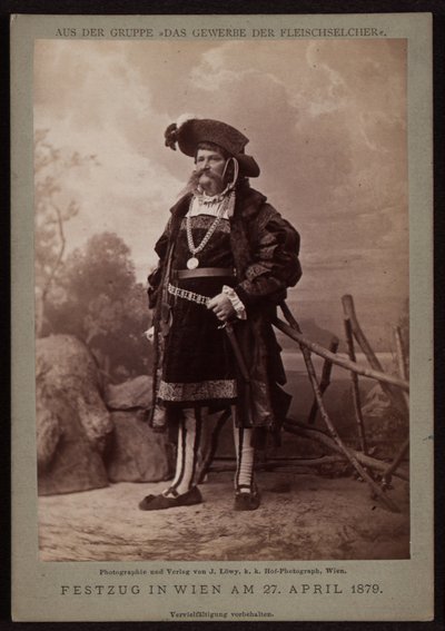 Jos. Ullmann, charkuterist vid Makart-paraden 1879 av Josef Löwy