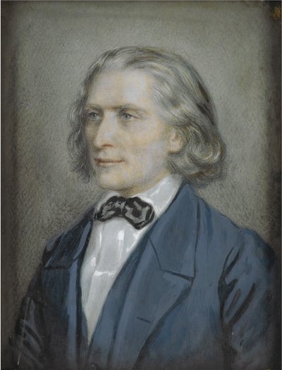 Porträtt av Franz Liszt 1811-1886, 1856 av Josef Nikolaus Kriehuber