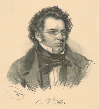Porträtt av Franz Schubert 1797-1828, 1846. av Josef Nikolaus Kriehuber