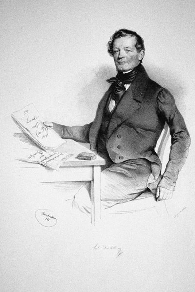 Porträtt av kompositören Anton Diabelli 1781-1858, 1841 av Josef Nikolaus Kriehuber