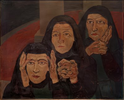 Tre sörjande kvinnor (Lamenting women) av Josef Scharl